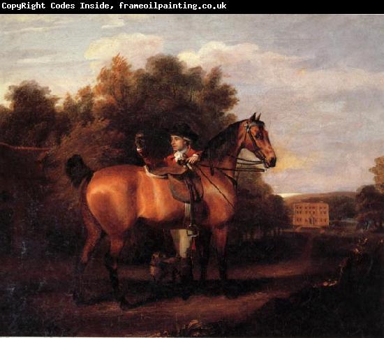 Henry Walton A Gentleman,Said to Be mr Richard Bendyshe with his Favorite Hunter in a Landscape